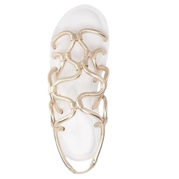 AEROSOLES Leather Chaya Platform Sandals Gold - Picture 4 of 6